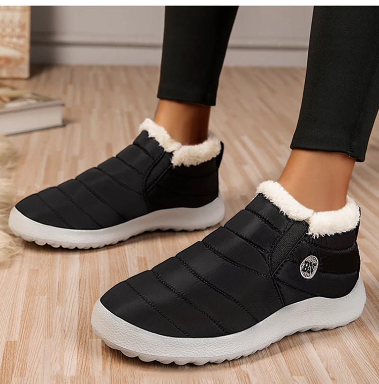 Men's Warm Snow Boots Plus Size Winter Boots Slip-On Waterproof Male Ankle Footwear & Working Shoes