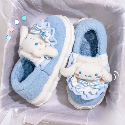 Kids' Slippers House Shoes Cartoon Cinnamoroll Winter Shoes Warm Anti-Slip Soft Bottom Shoes For Girls Size 36-41