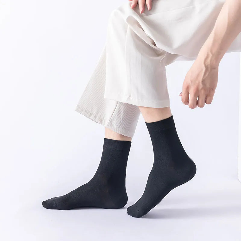 10 Pair Women's Bamboo Fibre Socks Harajuku Retro Solid Colour Casual Ladies Set Korean Style Female Socks