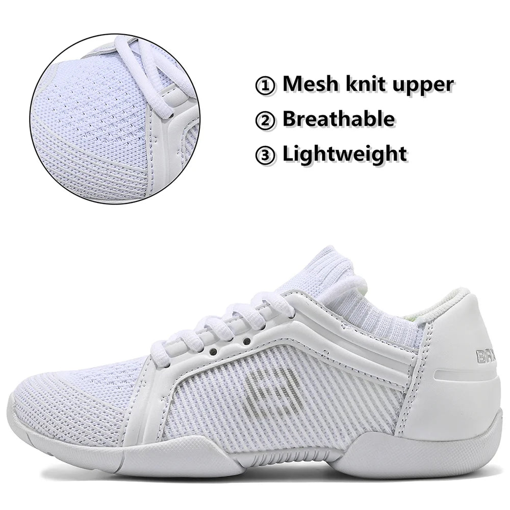 Girls White Cheerleading Shoes Lightweight Youth Cheer Competition Sneakers kids Breathable Training Dance Tennis Shoes