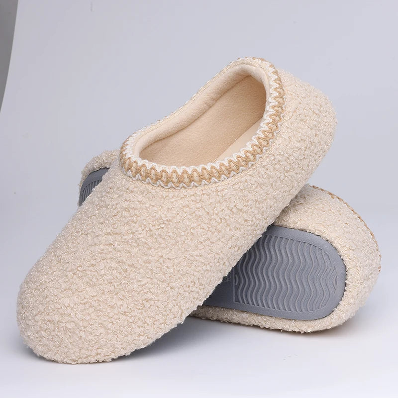 Women's Soft Winter Warm Casual Slippers For Outdoor and Indoor Use With Wear-Resistant Rubber Flat Sole Ladies' Shoes