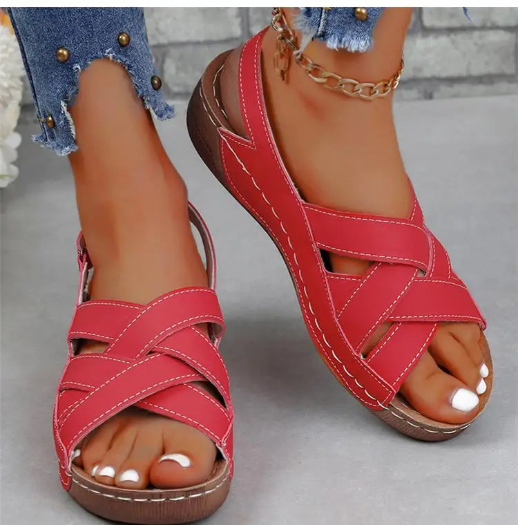 Woman Shoes Sandals Summer Party Walking Shoes Non-Slip Sandals Woman Wedge Shoes Woman Breathable Footwear Sandal Women Female