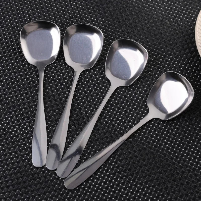 1/2PCS Thicken Long Handle Spoon Stainless Steel Soup Scoop Rice Hot Pot Round Head Spoon Home Kitchen Tableware Cooking Utensil