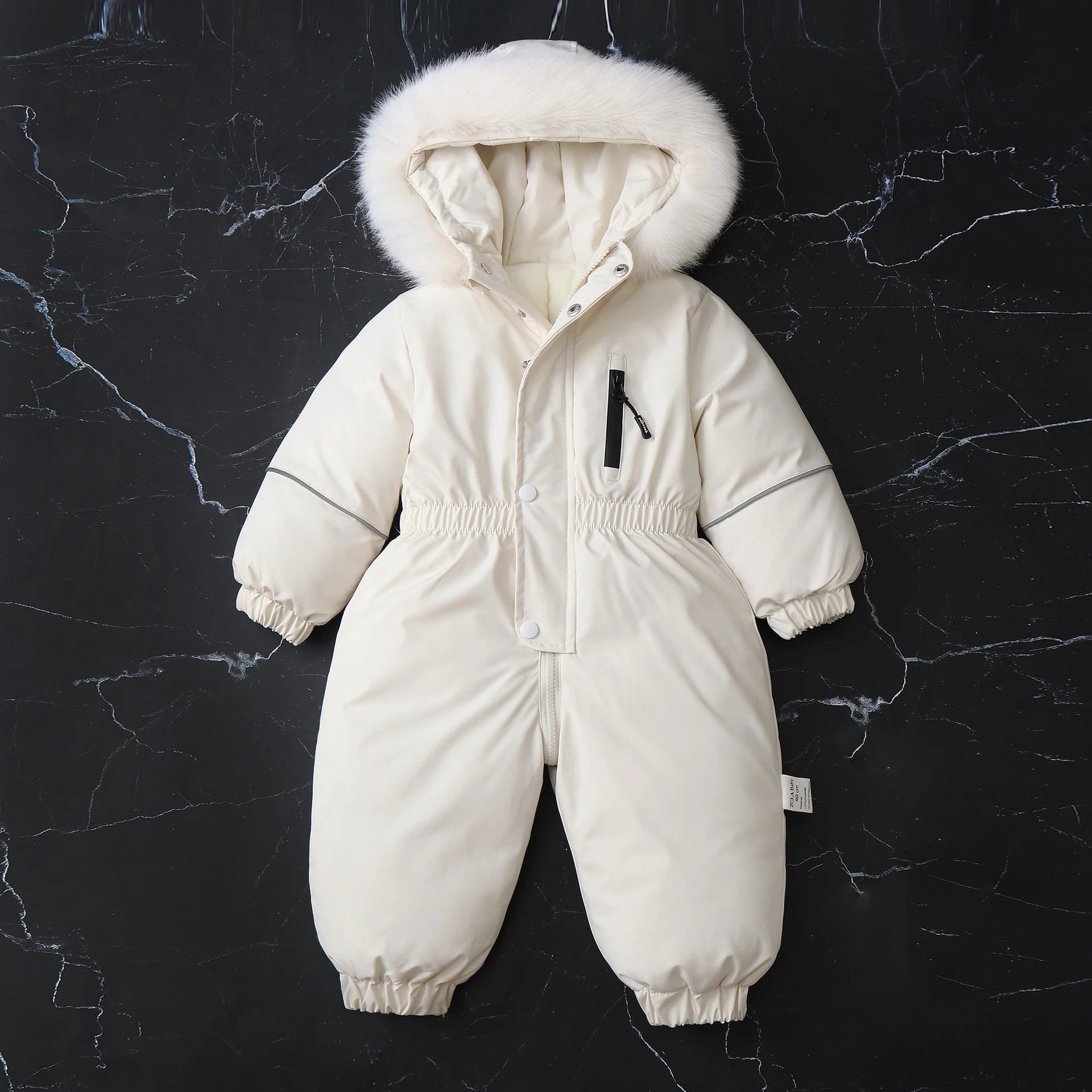 Winter Kid's Ski Suit Polar Fleece Lining Girls Jumpsuit Boys Waterproof Warm Overalls Children's Hooded Sportwear 2-5Y Unisex