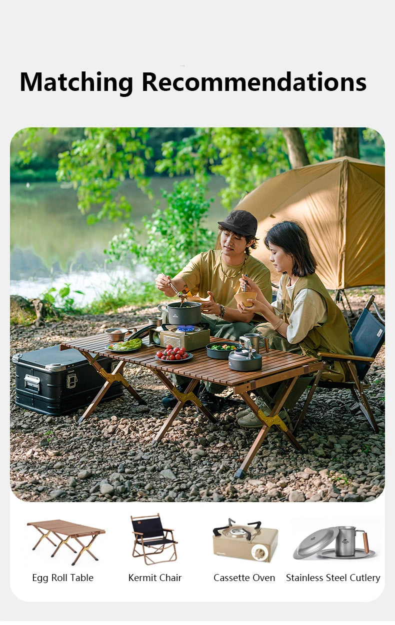 Portable Camping Cookware Set Outdoor Frying Pan Kettle Collapsible Picnic Tableware Kitchenware Furniture