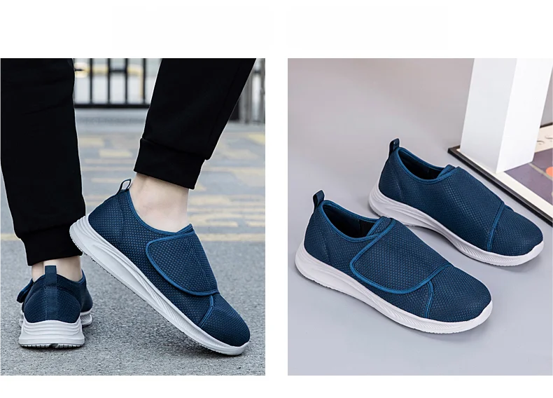 Unisex orthopedische wandelschoenen voor diabetici, voor brede voeten, gezwollen voeten, duimeversie, zacht en comfortabel