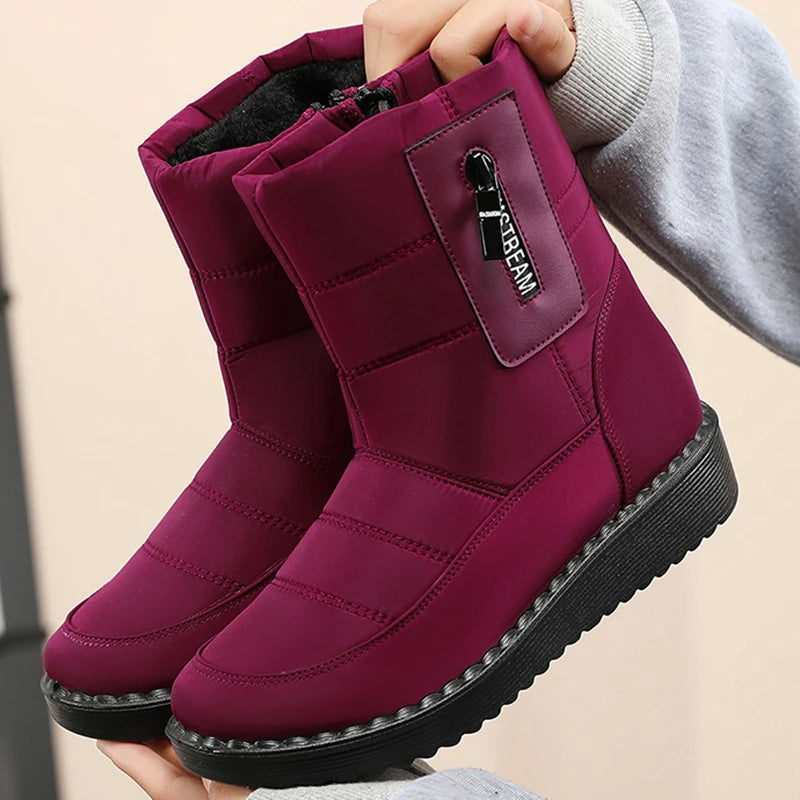 Boots Women Snow Plush Women's Boots Platform Women Shoes Casual Keep Warm Shoes Woman Flat Soft Winter Shoes Botas Mujer