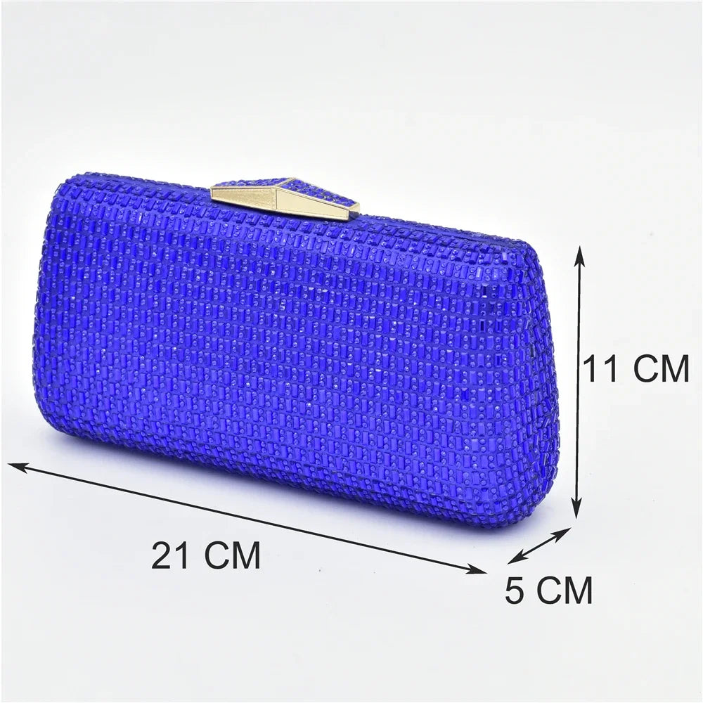 Africa Shoe and Bags Set Decorated with Rhinestone Wedges Shoes for Women Italian Women Wedding Shoes with Bag Set