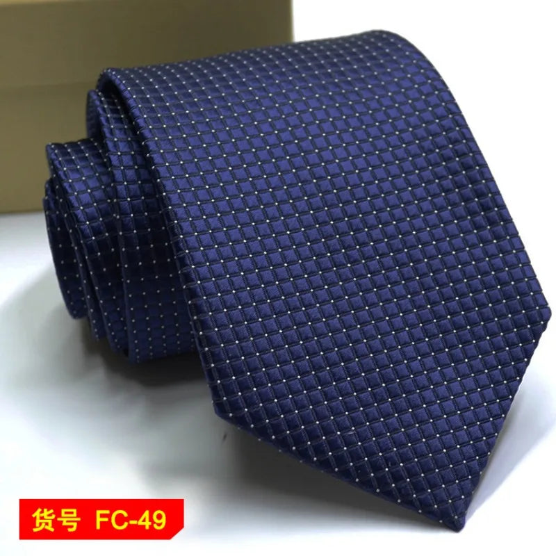 Men's Solid Color Stripe Floral Jacquard Necktie 7-8cm Width Fashionable Daily Wear Cravat for Wedding Party Gift