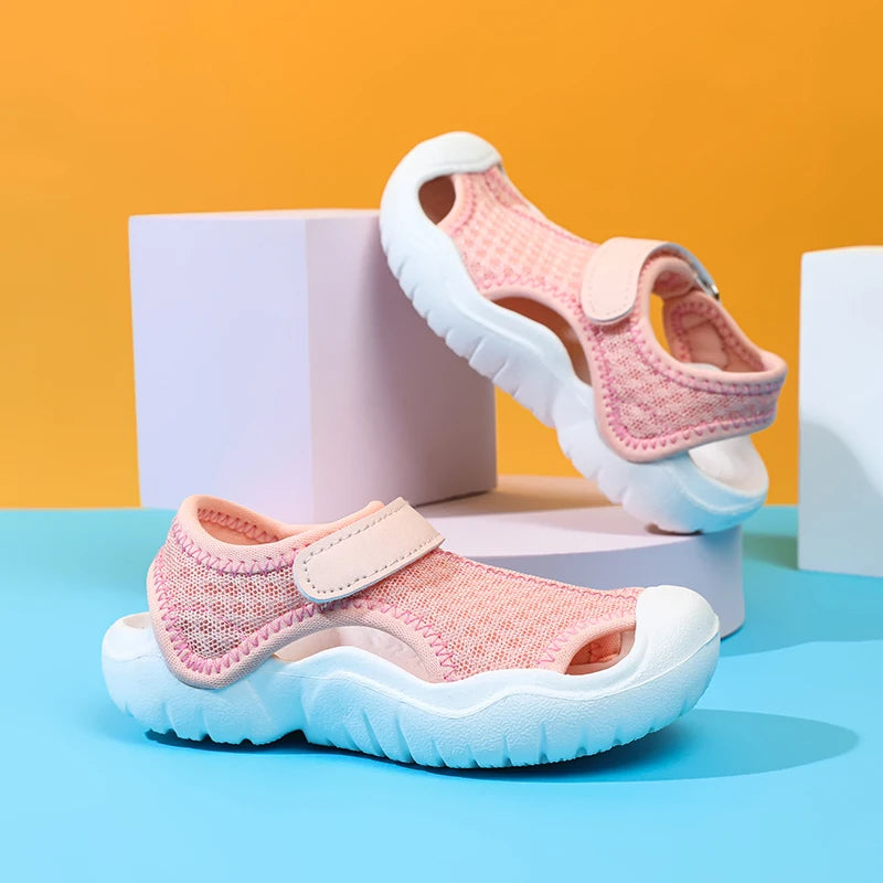 Ademende sportsandalen voor kinderen, jongens en meisjes, zomer, zachte zool, antislip, strandschoenen, gesloten neus, peuter, lichtgewicht, casual sandalen