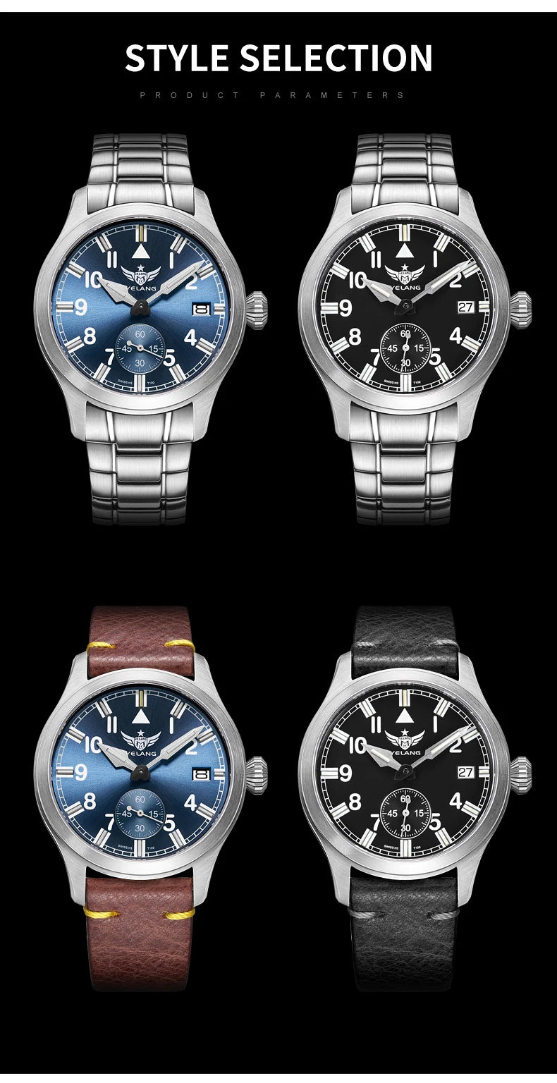 Yelang V1023 Men Watch Japanese VL58 Movement Casual Men's Quartz Watch 10ATM 100m Waterproof Luminous Sports Watch Sapphire