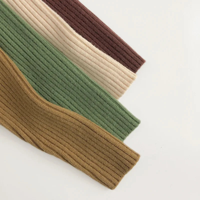 Kids Sweaters Turtleneck Boys Pullovers Vintage Girls Children Knitwear Warm Base Sweater 1-6Y Unisex