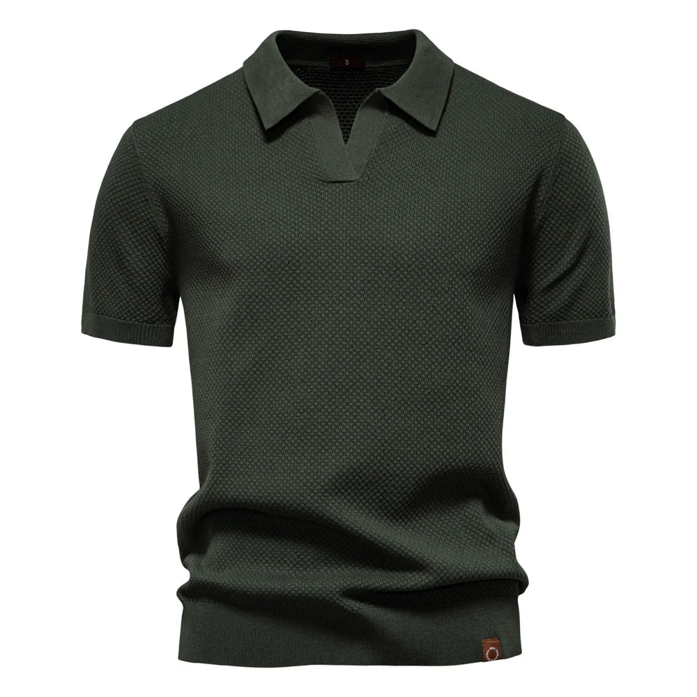 Men's Summer Breathable Polo Shirt Short Sleeve Solid Colour Casual Polo Shirts for Men Lightweight Stretch Polo ﻿