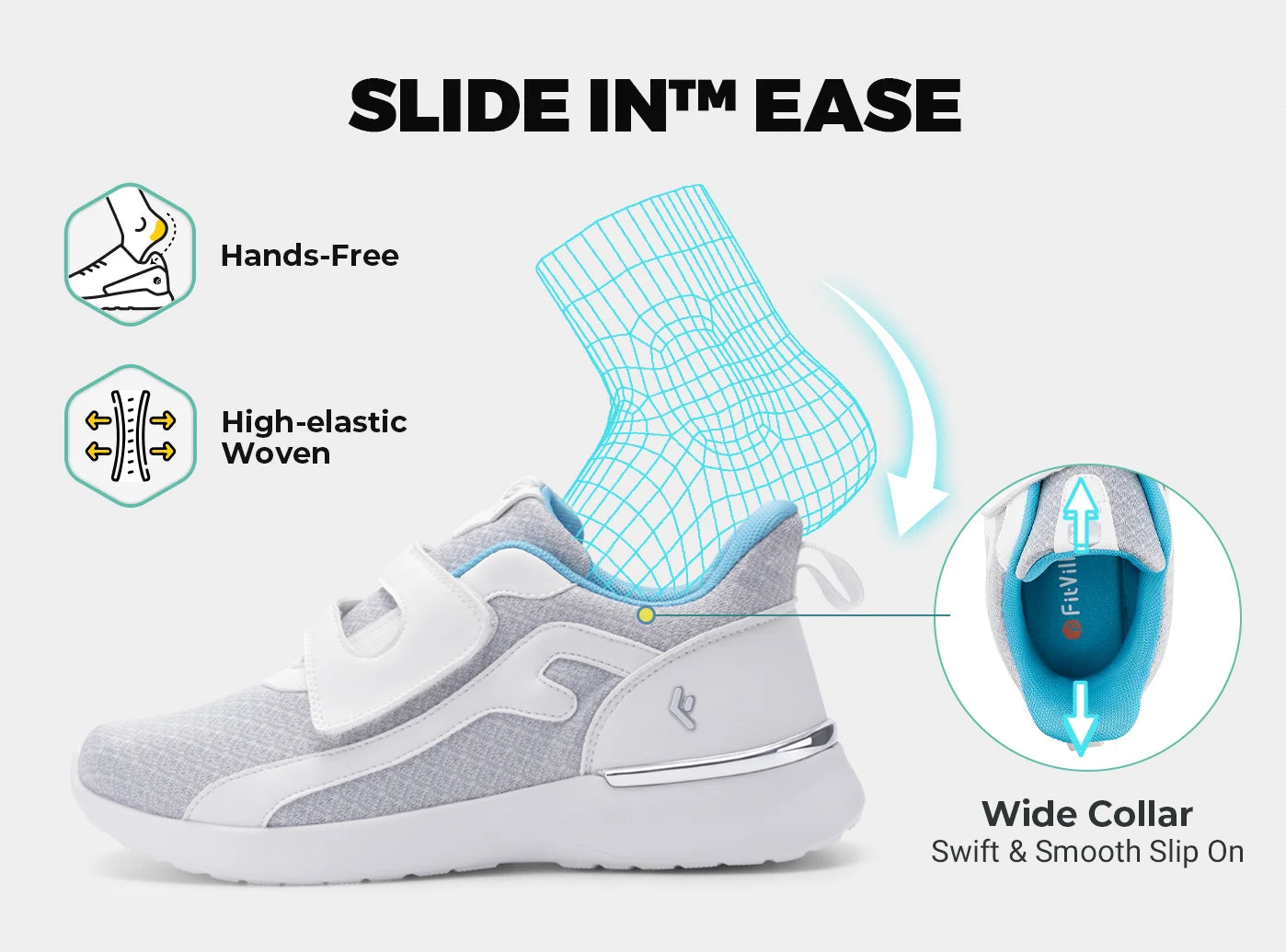 Dames sneakers met brede wandelschoenen, lichtgewicht, ademend en verstelbaar voor dikke voeten met ondersteuning van de voetboog