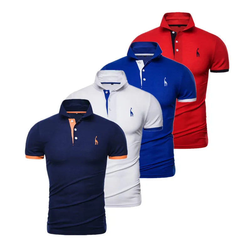 Men's 4 Pcs Embroidery Polo Shirt Casual Business Social Short Sleeve Summer Quality Slim Fit Shirts For Men