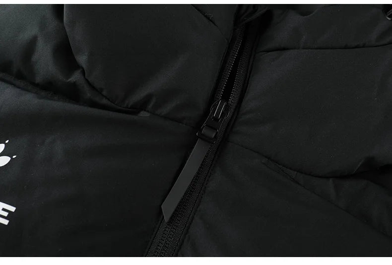 Men's Winter Jacket Long Sports Training Hooded Coat Outwear Warm Silk Cotton Windproof Cotton Clothing