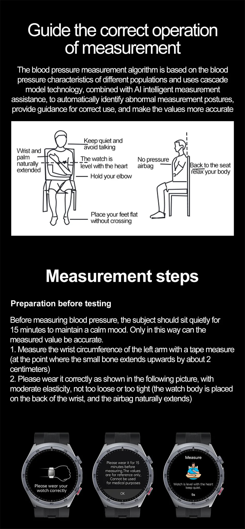 ECG Unisex Health Grade Smart Watch Air Pump Blood Pressure Blood oxygen ECG+PPG Bluetooth Call NFC Smartwatch For Men & Women