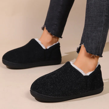 Men's Winter Cotton Slippers Indoor and Outdoor Warm Fuzzy Casual House Shoes With Memory Foam and Anti-Skid Plush Male Shoes