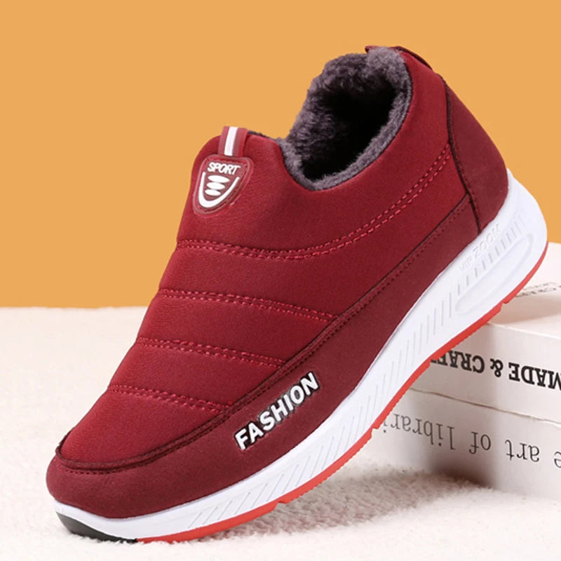 Snow Boots Woman 2025 Trend Woman Shoes Slip On Women Shoes Fur Platform Ankle Boots Flat Winter Boots Women Botas Mujer