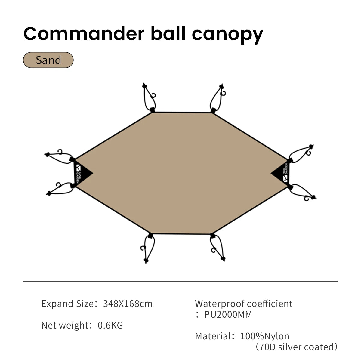 Camping Tent Commander Dome Tent Shelter Waterproof Windproof Ultra-light 70D Nylon 160/185/245CM