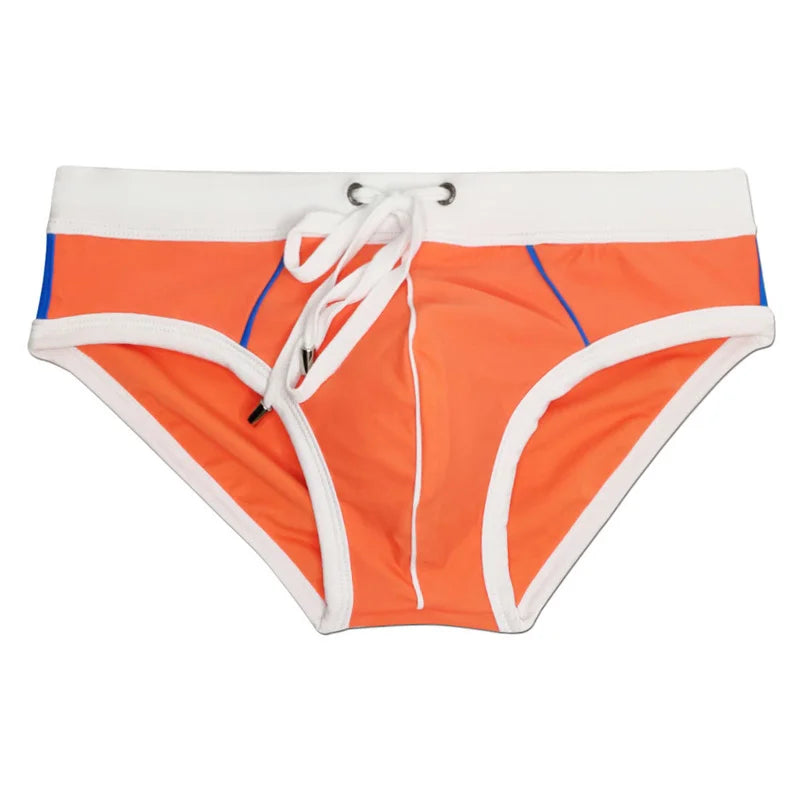 Men’s Printed Swim Briefs – Low Waist Padded Swimsuit for Beach, Pool & Summer Sports