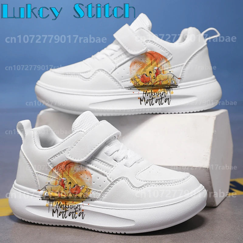 Lion King Fashion Girl Boy Shoes For Children Running Minnie Children Students Shoes Kids Casual Sports Board Sneakers Gift