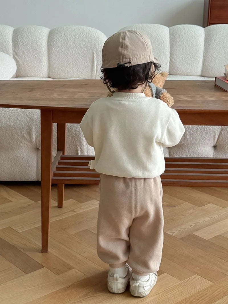 New Autumn Boys Girls Dog Baseball Uniform Cartoon Embroidered Pattern Kids Coat Fashion Children Clothes Pants 9M-5T Unisex