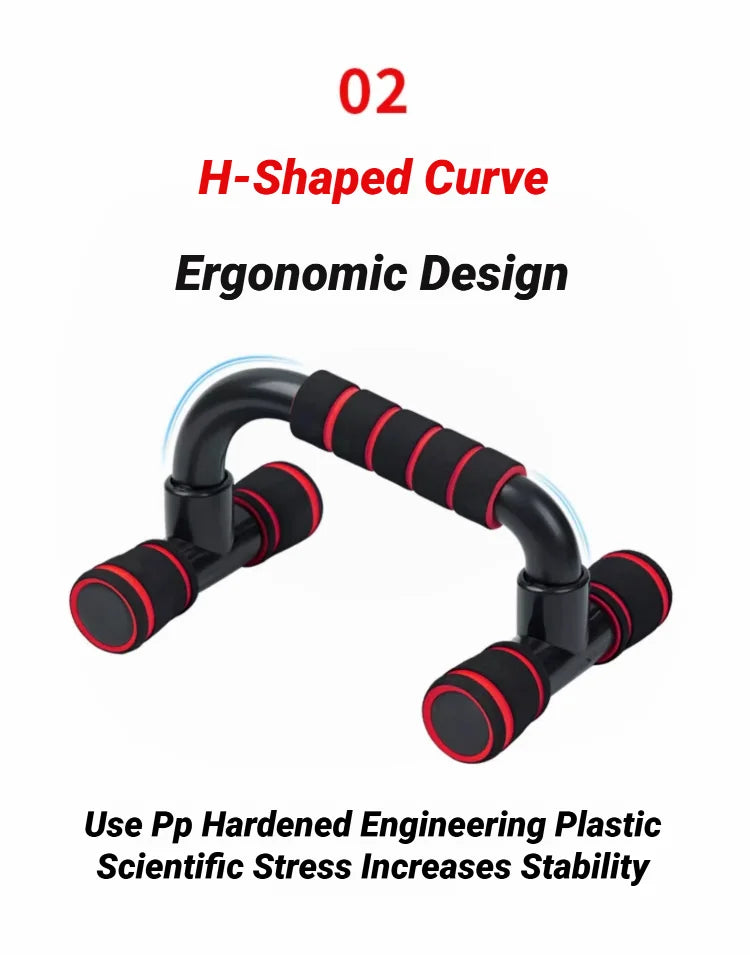 2 stuks antislip push-up H-vormige ondersteuningsstangstandaard voor thuisfitness, handgrepen voor push-upstangen, arm- en borstspiertrainingsbeugels