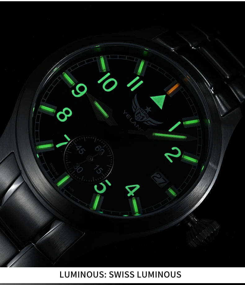 Yelang V1023 Men Watch Japanese VL58 Movement Casual Men's Quartz Watch 10ATM 100m Waterproof Luminous Sports Watch Sapphire