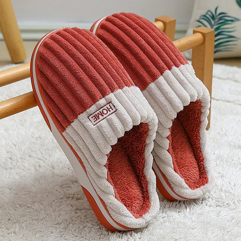 Unisex Fur Fluffy Indoor Slippers With Soft Comfy Furry Bedroom Slides and Non-Slip Plush Flat Cotton Shoes