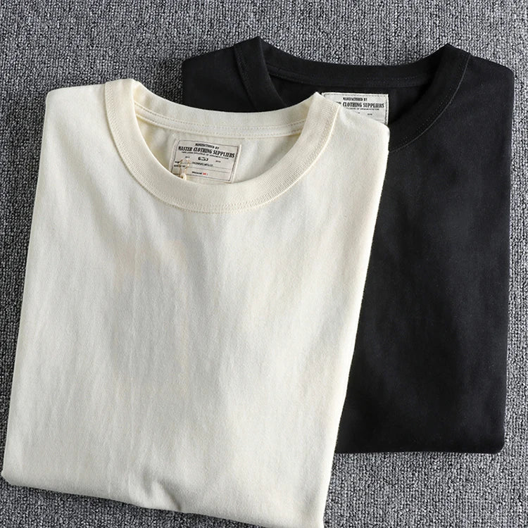 Autumn American Retro Long Sleeve Heavyweight Striped T-shirt Men's Fashion Pure Cotton Washed Prisoner Motorcycle Casual Tops