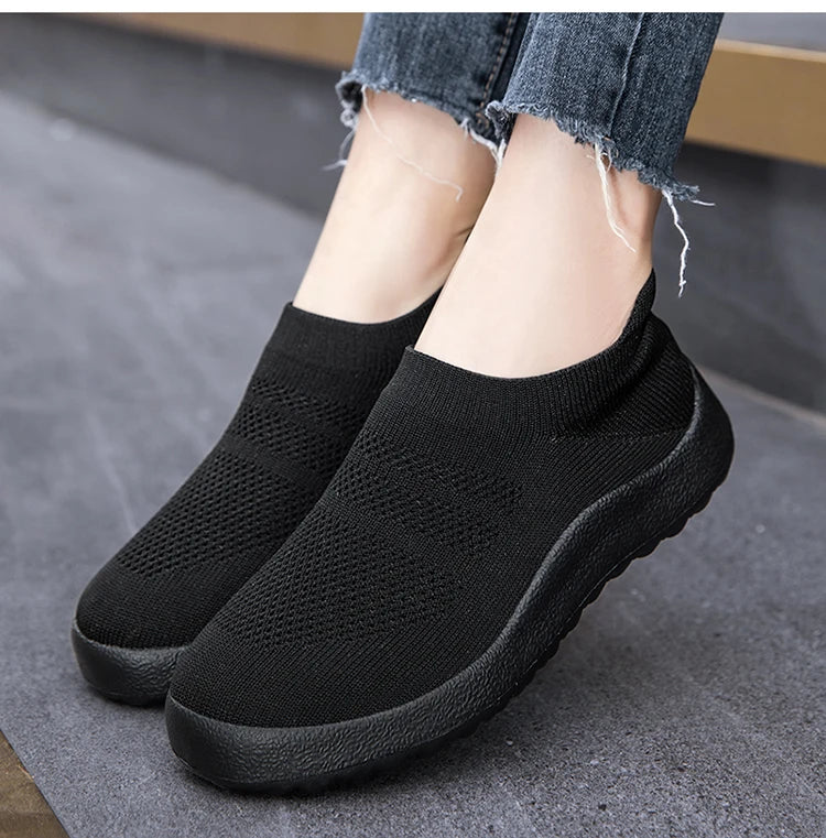 Women Fashion Sneakers Slip On Platform Sneakers Walking Women's Sneakers Plus Size Ladies Vulcanize Shoes Tenis Feminino