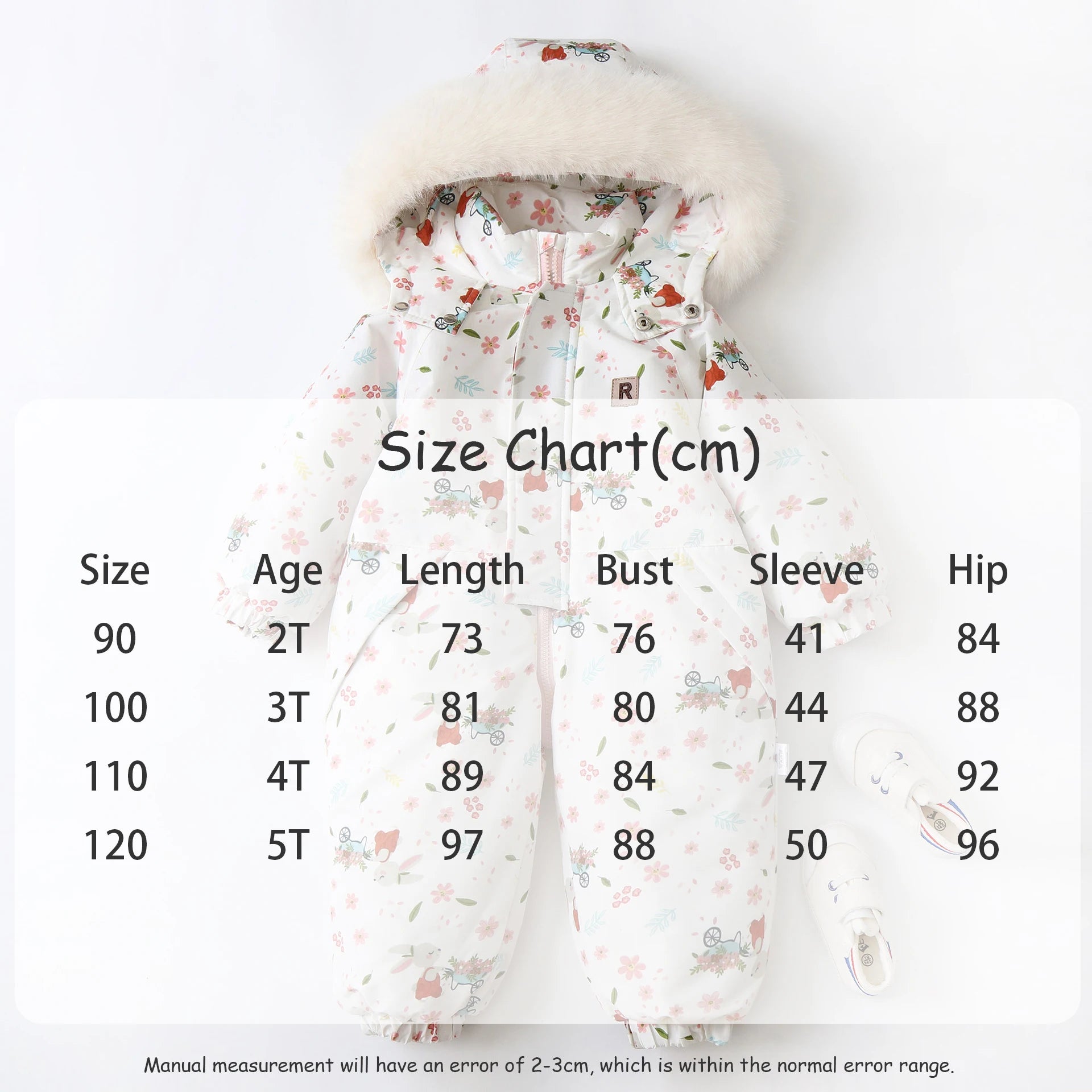 Unisex Children's Snowboard Winter Warm Clothing Snow Suit Floral Printed Fur Lining Hooded Snowboard Coats For Kids