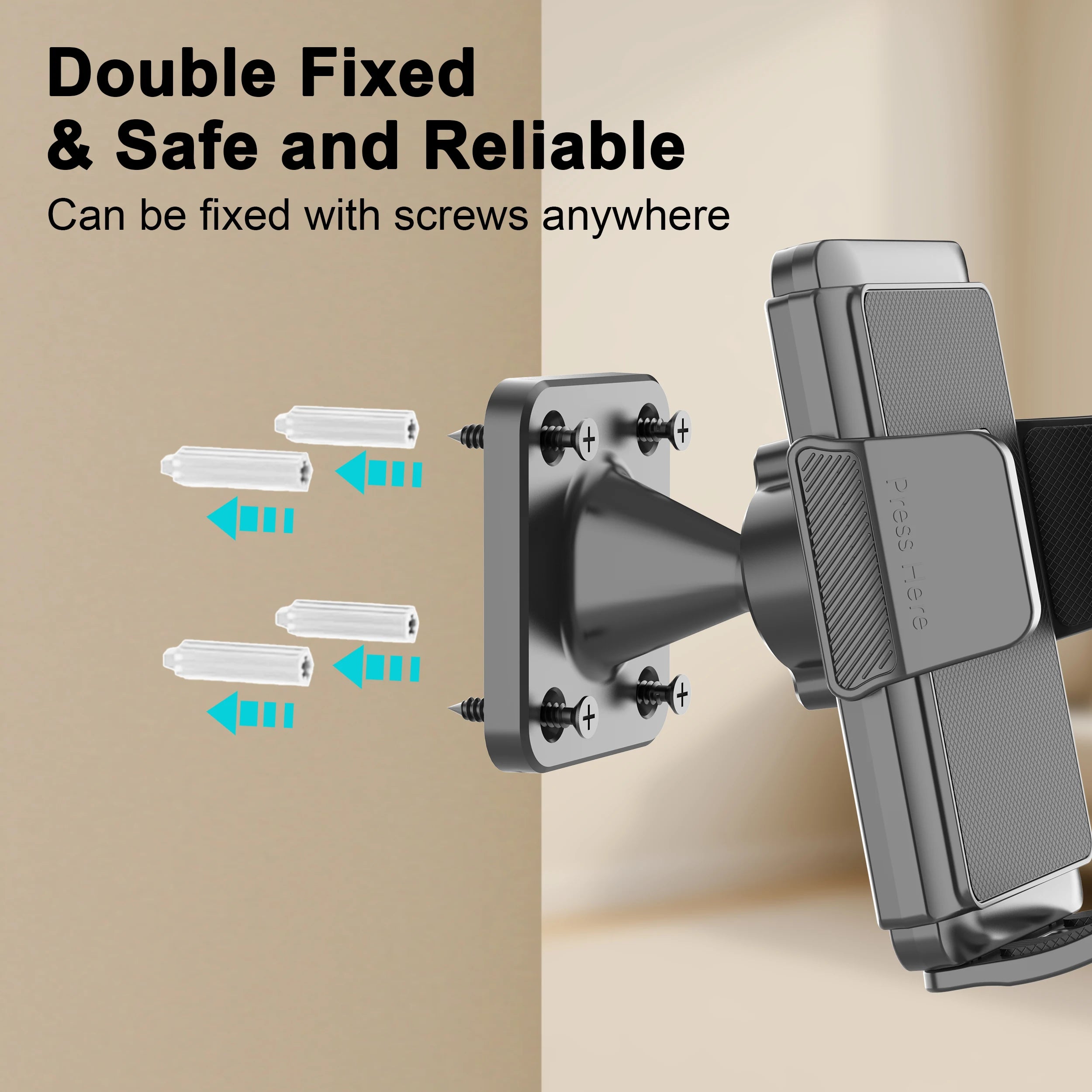 Wall Mount Phone Holder for Truck/Car/Boat/Wall/Desk,Compatible All Smartphone with 3.5~7.5 inch,360 Degree Free Rotation