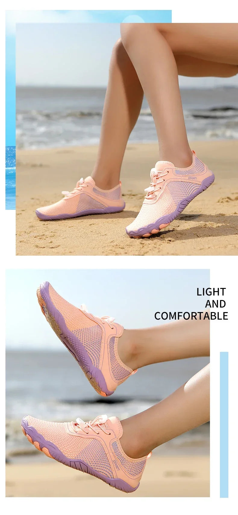 Unisex Barefoot Water Shoes – Quick-Dry Aqua Sneakers for Gym, Running, Beach & Outdoor Sports for Men & Women