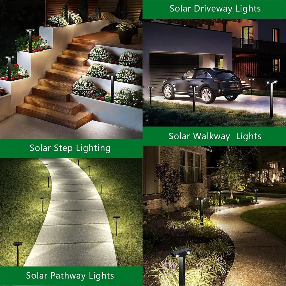 1/4 Pack Solar Pathway Lights Outdoor Solar Lights IP65 Waterproof Garden Lights Solar Lamp Outdoor Landscape Lamps for Lawn
