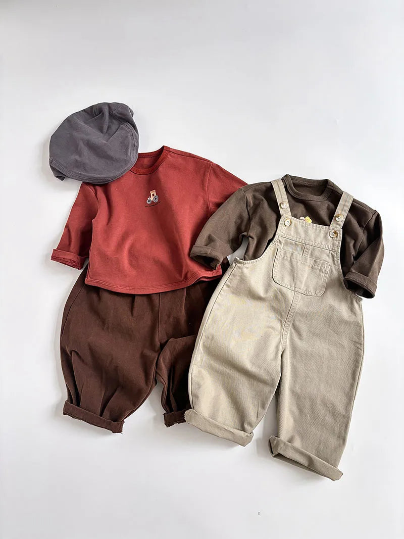 New Spring Kids Thin Style T-shirt Children Cartoon Animal Undershirts Girls Boys Outwear Tops 1-5T Unisex