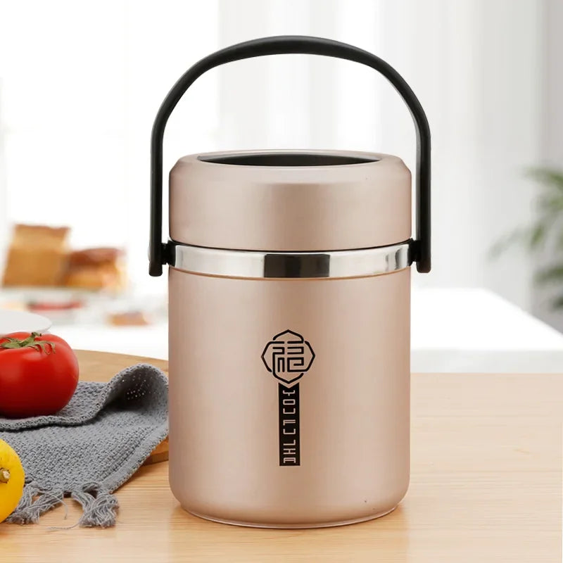 Large Capacity Lunch Box Leakproof Stainless Steel Vacuum Bento Box High Efficiency Keep Temperature Portable Food Container