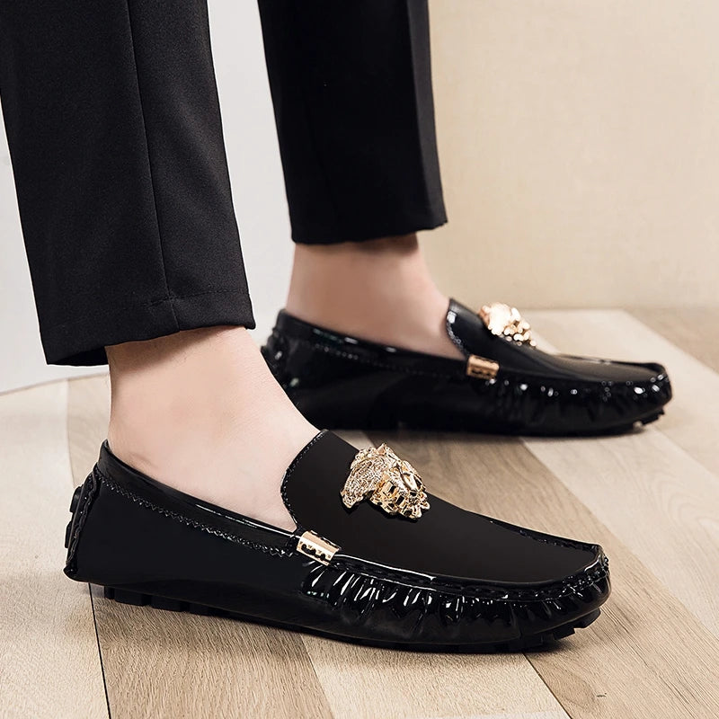 Fashion Black Casual Moccasins Shoes for Men Breathable Male Party Evening Dress Shoes Large Size 46 47 48 Youth Wedding Loafers