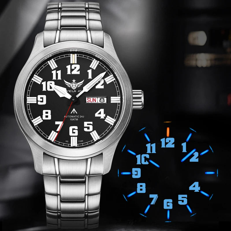 Yelang V1007 42MM Men Watch NH36 Luminous T100 Brand 100M Waterproof Mechanical Automatic Watch Sapphire Lens Reloj Business