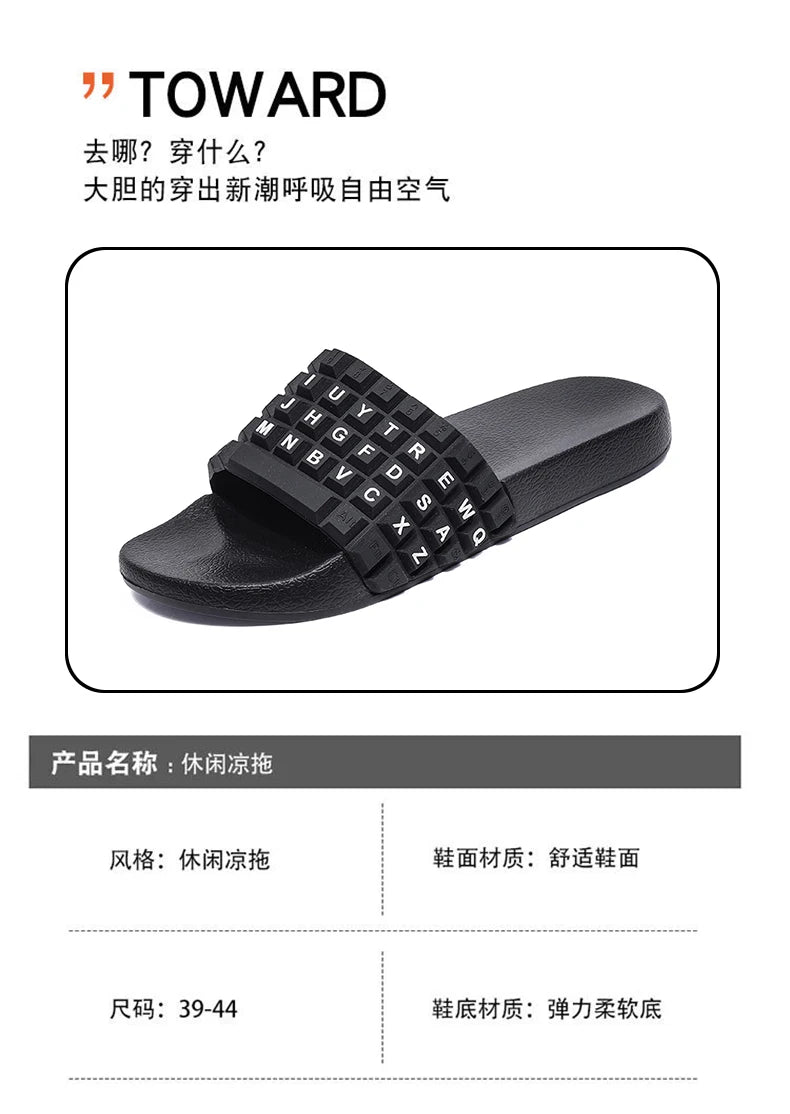 Luxury Men Personality Walking Slippers Over Size 37-48 Mens Leisure Indoor Sandals Outdoor Beach Water Slides Youth Slides
