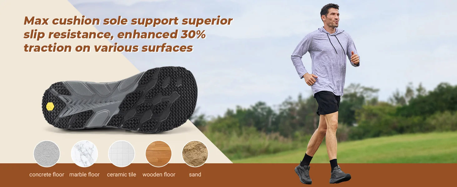 Men's Wide Well-Cushioned And Non-Slip Toe Box Sneakers - Lightweight & Breathable Running Shoes For Swollen feet