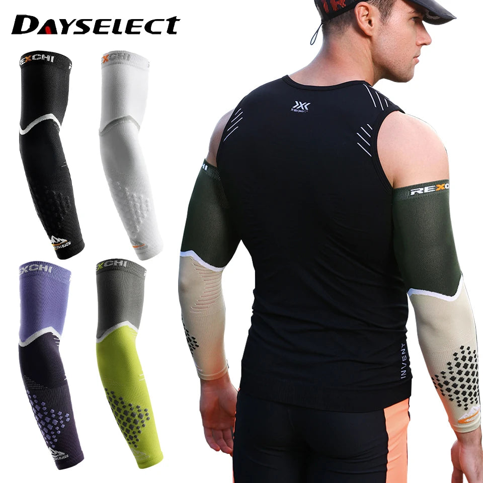 2 stuks sportarm compressiemouwen, bescherming voor hardlooparmen, fitness, basketbal elleboogbeschermers, sport, fietsen, armwarmers