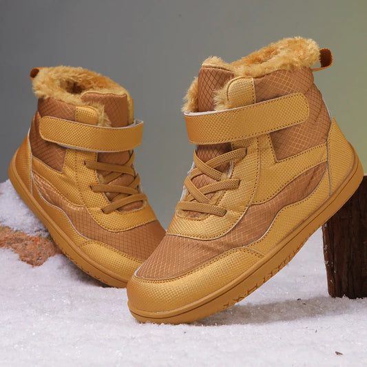 Kids Wide Toe Barefoot Snow Boots Cozy Warm Stylish Winter Minimalist Sneakers for Boys Girls Perfect for Toddlers to Big Kids