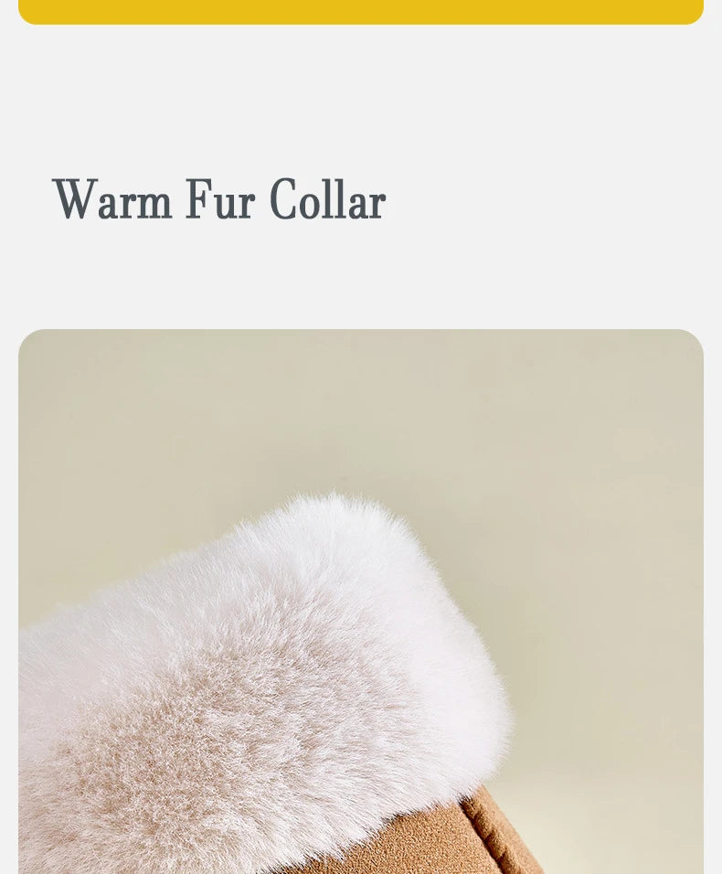Women's Winter Warm Fur Fluffy Cotton Cosy Slippers With Non-Slip Indoor Plush Bedroom Flat Plush Slides Ladies' Shoes