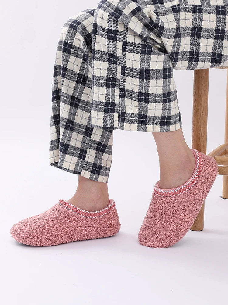 Women's Soft Winter Warm Casual Slippers For Outdoor and Indoor Use With Wear-Resistant Rubber Flat Sole Ladies' Shoes