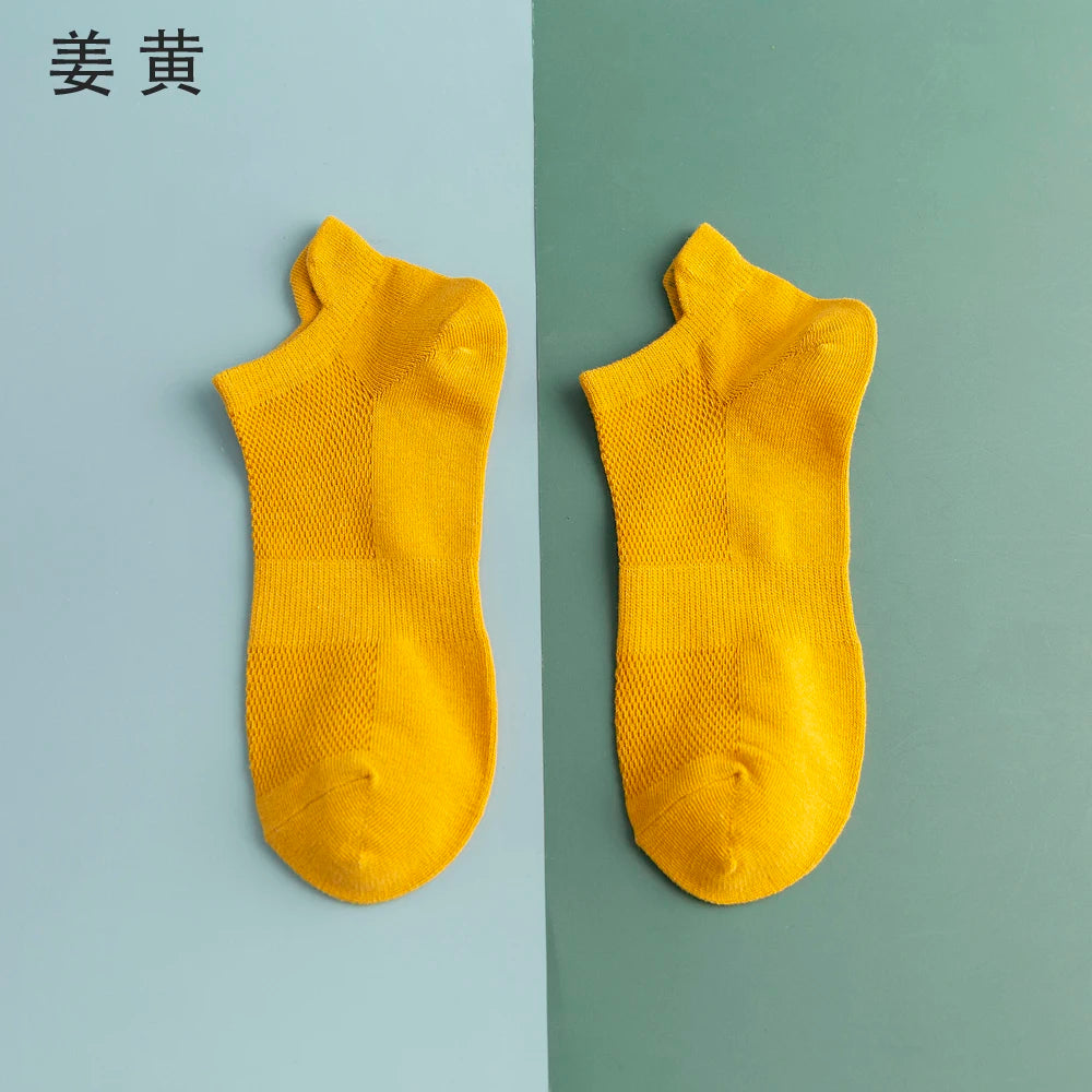10/20 Pair Summer Men's Mesh Breathable No-Show Socks Fashion Casual Ankle Sports Cotton Socks For Men