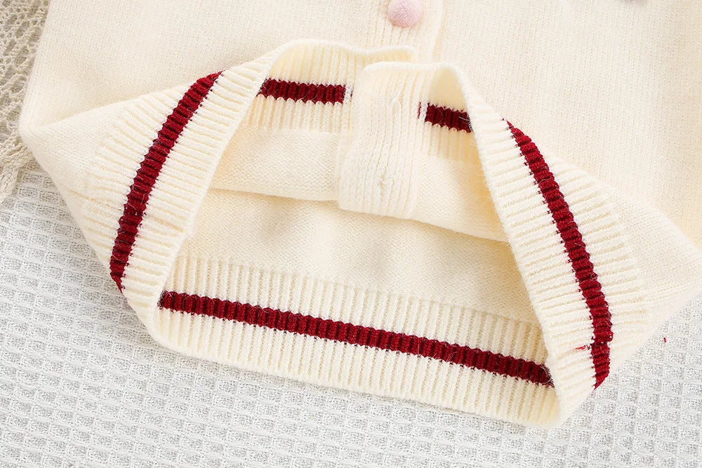 New Autumn Kids Sweater Set Cute Colourful Buttons Girls Knitted Shirt + Checked Skirt Children Sweet Thin Outfit 9M-5T Girls