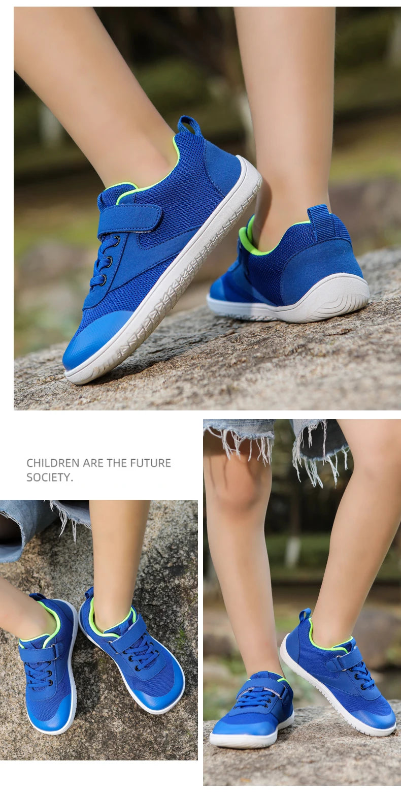Boys Girls Wide Toe Barefoot Sneakers Minimalist Lightweight Non Slip Kids Walking Skate Shoes Comfortable Breathable Soft