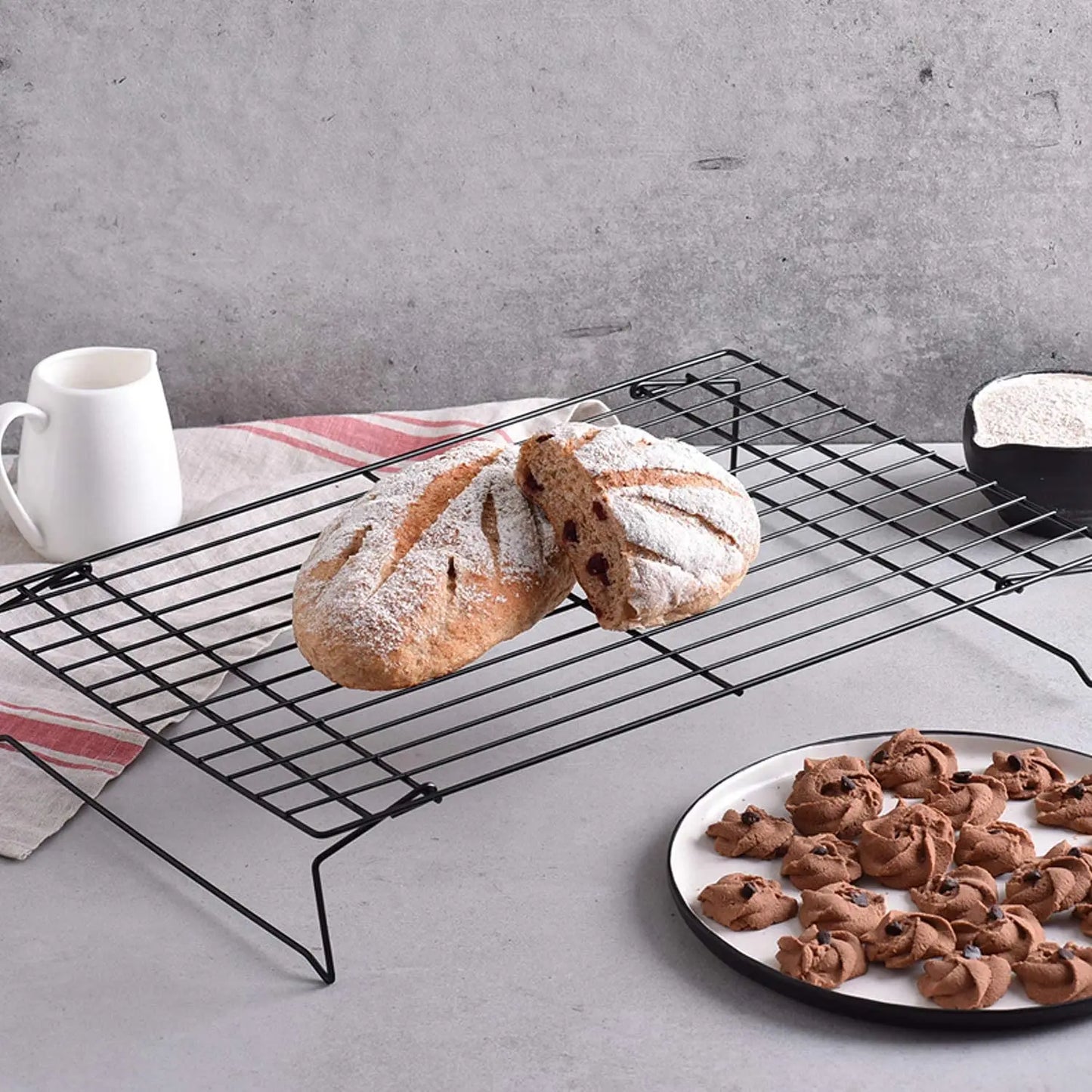 Stainless Steel Non Stick Wire Grid Baking Tray Cake Cooling Rack Oven Kitchen Pizza Bread Cookie Holder Barbecue Shelf